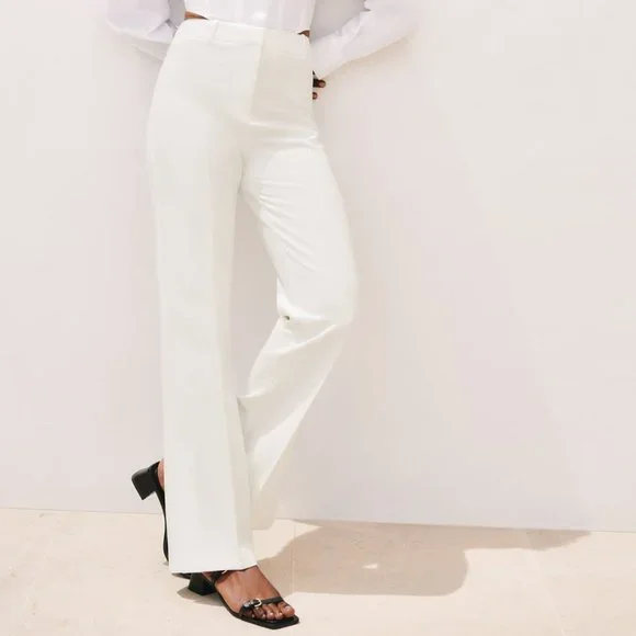 NWT ZARA White High Waist Pants - Picture 2 of 8